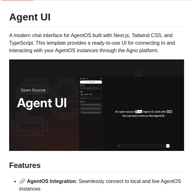 Agno Agi Agent Ui screenshot