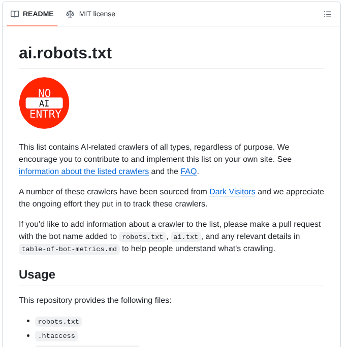 Ai Robots Txt Ai.robots.txt screenshot