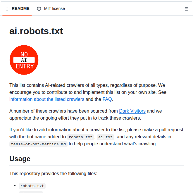 Ai Robots Txt Ai.robots.txt screenshot