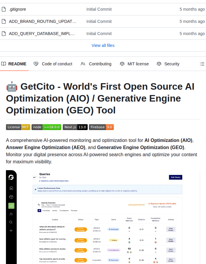 Ai Search Guru Getcito Worlds First Open Source Aio Aeo Or Geo Tool screenshot