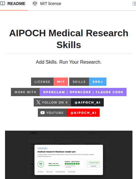 Aipoch Medical Research Skills screenshot