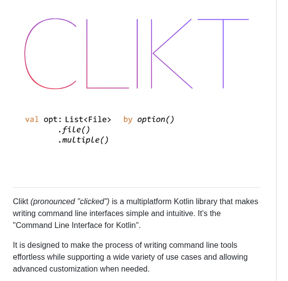 Ajalt Clikt screenshot