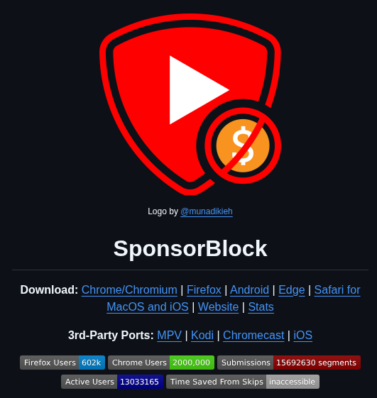 Ajayyy Sponsorblock screenshot
