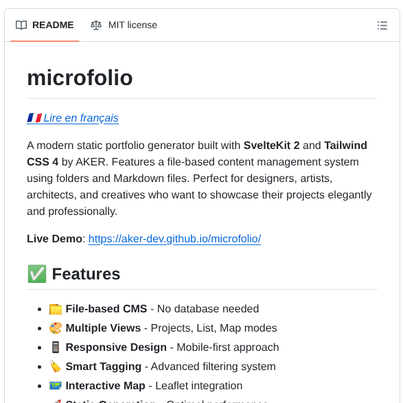Aker Dev Microfolio screenshot
