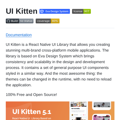 Akveo React Native Ui Kitten screenshot