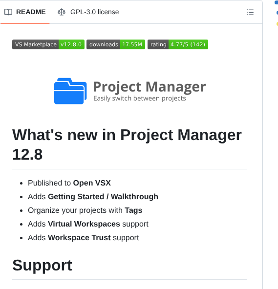 Alefragnani Vscode Project Manager screenshot