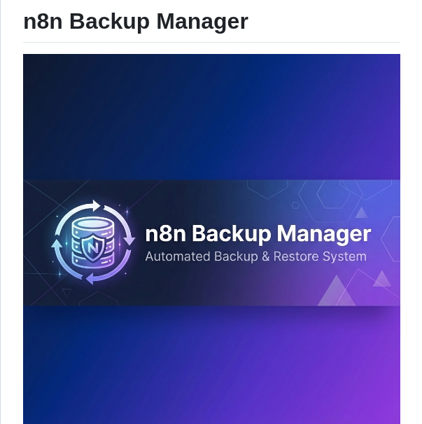 Aleksnero N8n Backup Manager screenshot