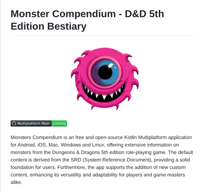 Alexandregpereira Monster Compendium screenshot