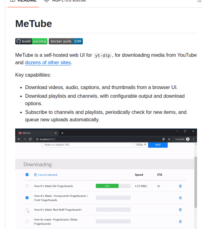 Alexta69 Metube screenshot