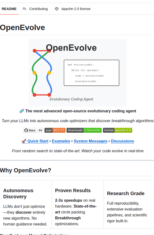 Algorithmicsuperintelligence Openevolve screenshot
