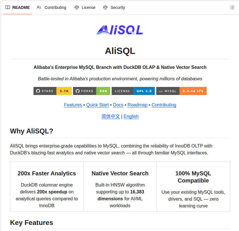 Alibaba Alisql screenshot
