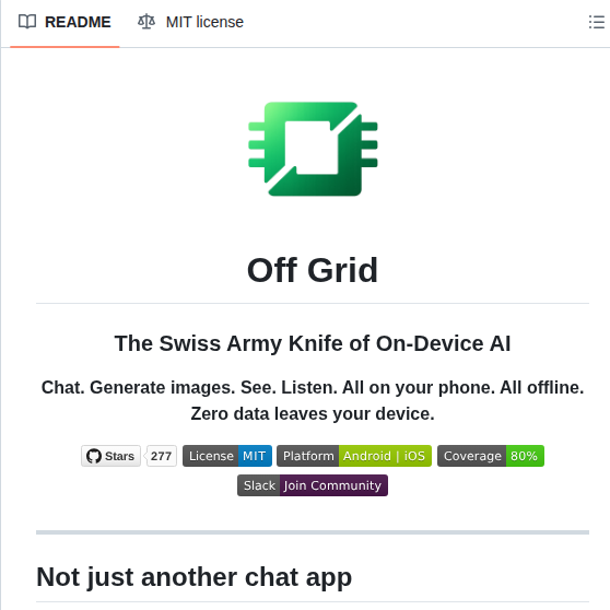 Alichherawalla Off Grid Mobile screenshot