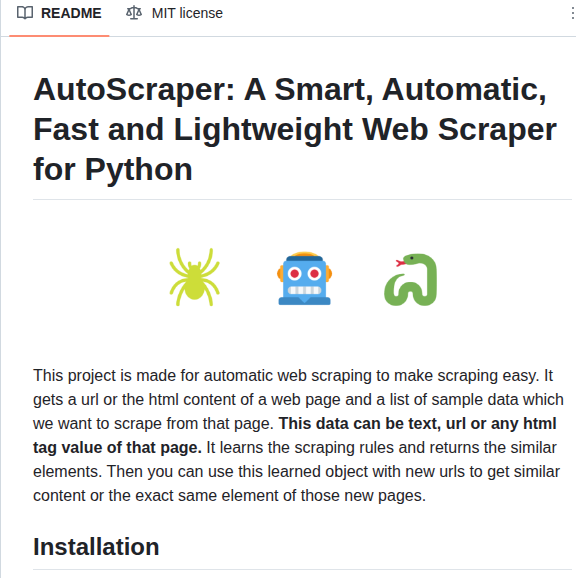 Alirezamika Autoscraper screenshot