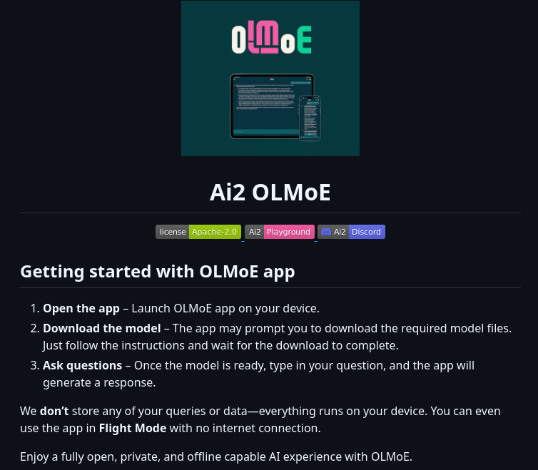 Allenai Olmoe.swift screenshot