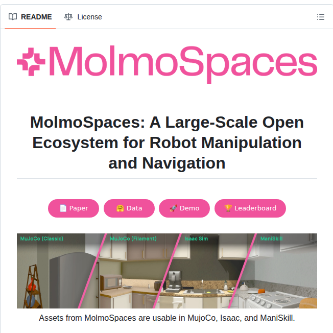 Allenai Molmospaces screenshot