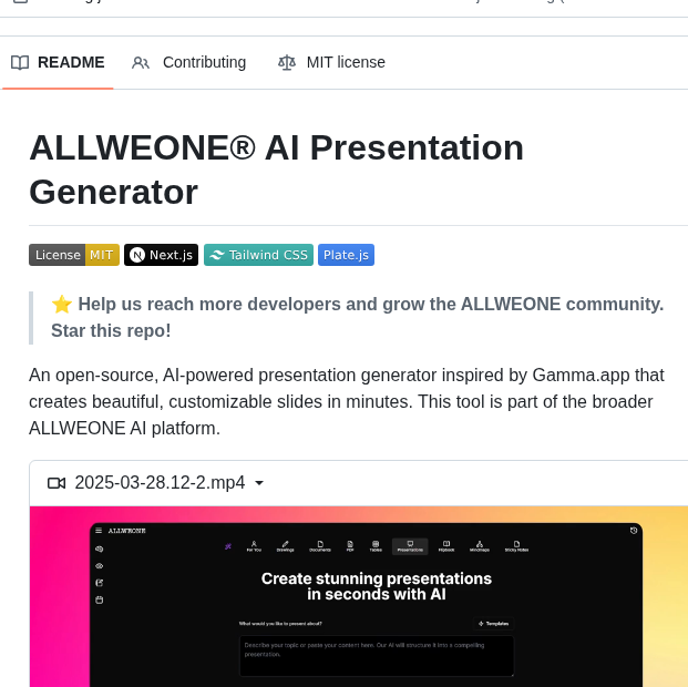 Allweonedev Presentation Ai screenshot