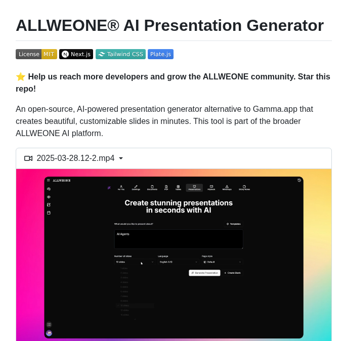 Allweonedev Presentation Ai screenshot