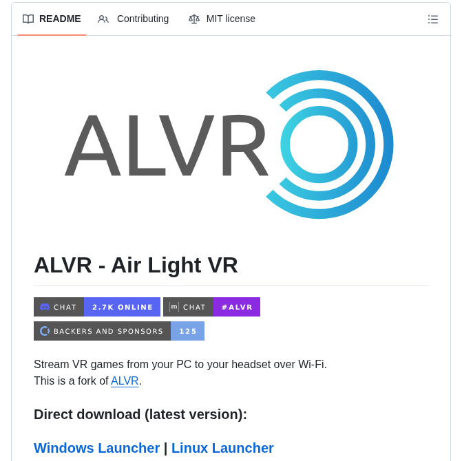 Alvr Org Alvr screenshot