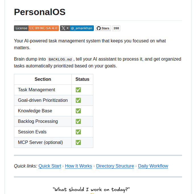 Amanaiproduct Personal Os screenshot