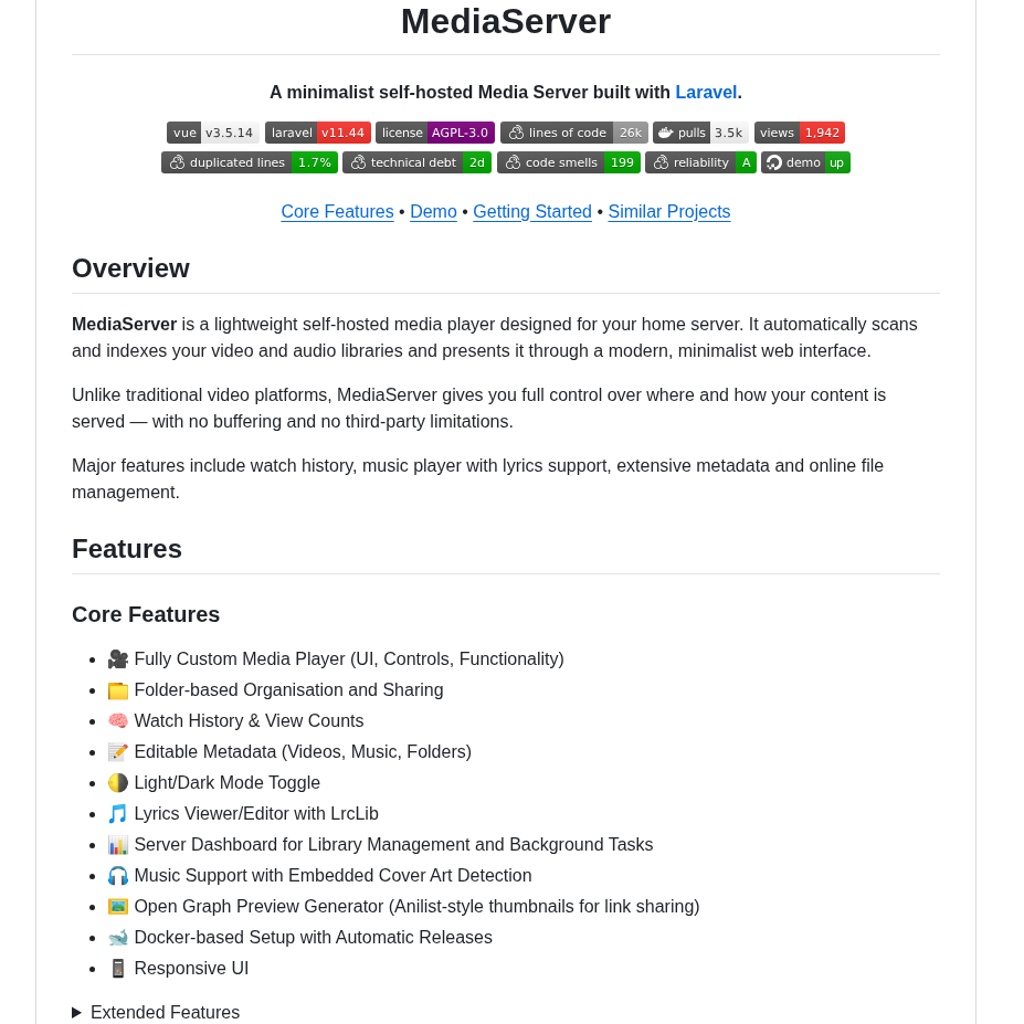 Aminnausin Mediaserver screenshot