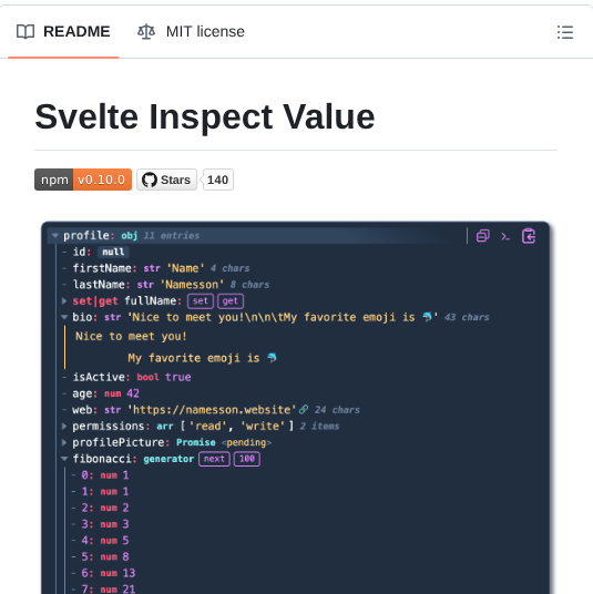 Ampled Svelte Inspect Value screenshot
