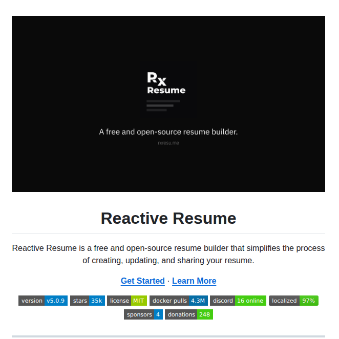 Amruthpillai Reactive Resume screenshot