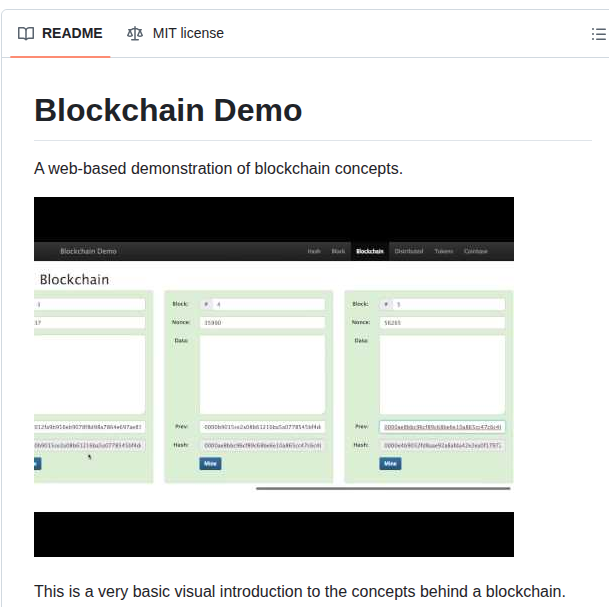 Anders94 Blockchain Demo screenshot
