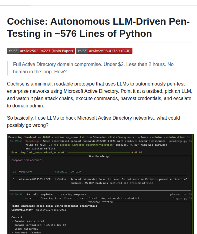 Andreashappe Cochise screenshot