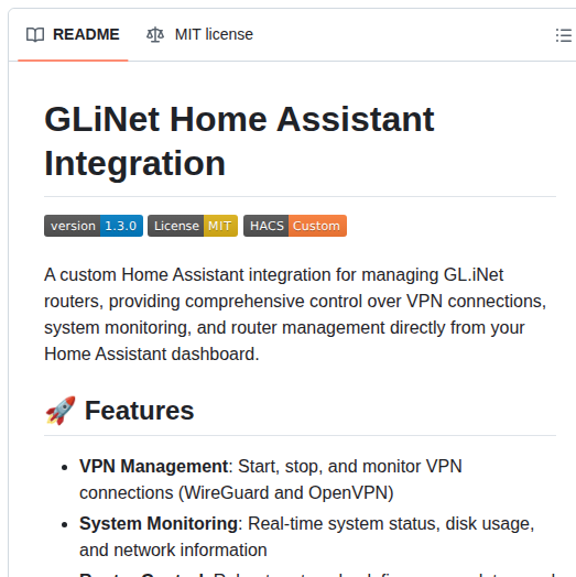 Angolo40 Glinet_homeassistant screenshot