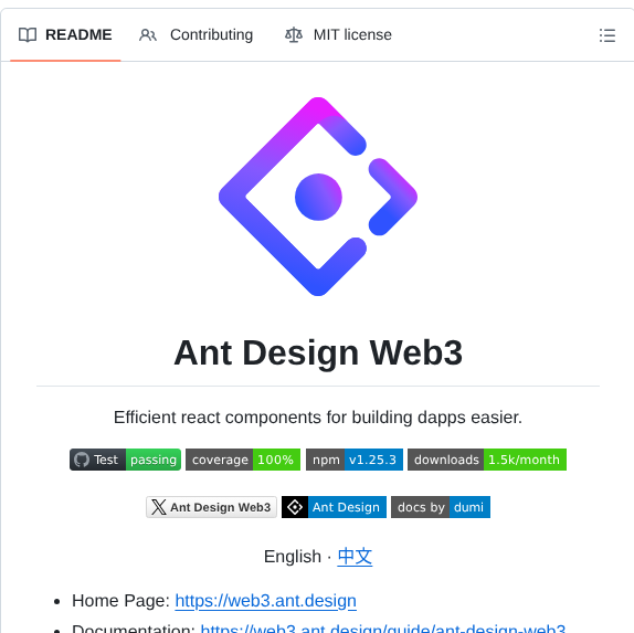 Ant Design Ant Design Web3 screenshot