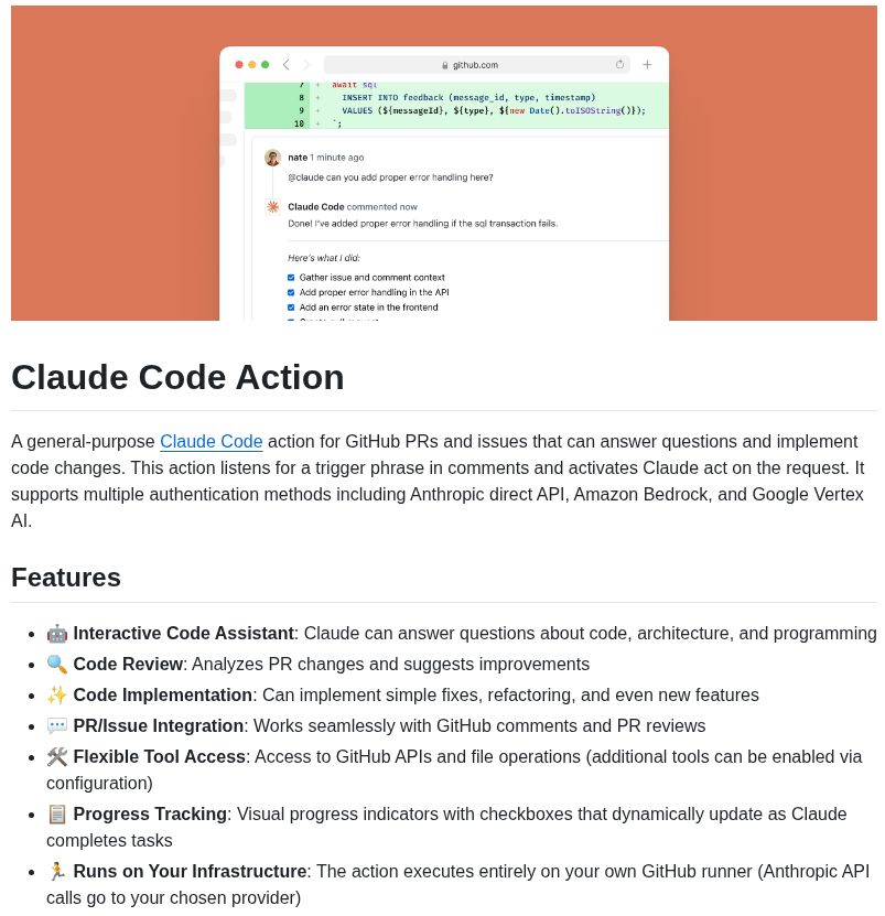 Anthropics Claude Code Action screenshot