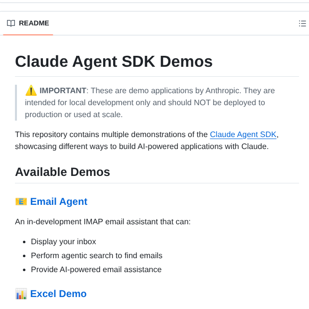 Anthropics Claude Agent Sdk Demos screenshot