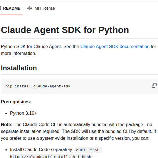 Anthropics Claude Agent Sdk Python screenshot