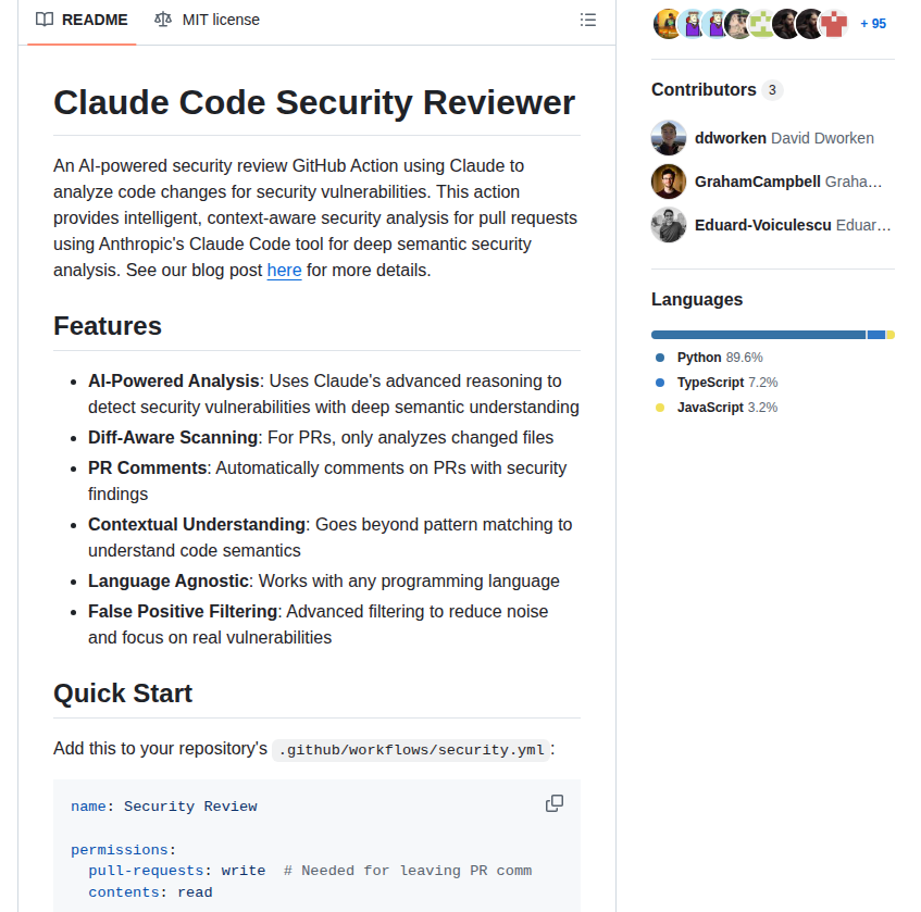 Anthropics Claude Code Security Review screenshot
