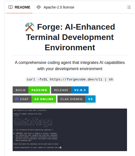 Antinomyhq Forge screenshot