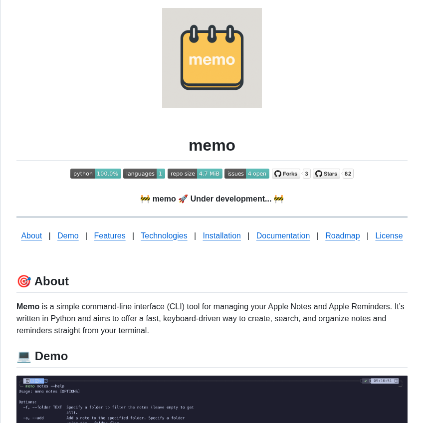 Antoniorodr Memo screenshot