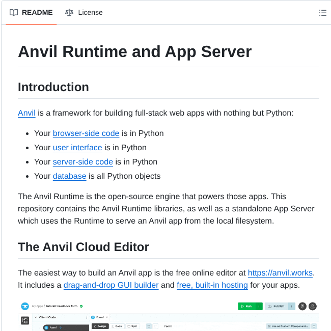 Anvil Works Anvil Runtime screenshot