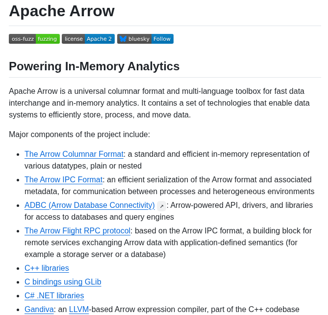 Apache Arrow screenshot