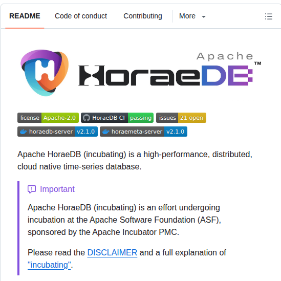 Apache Horaedb screenshot