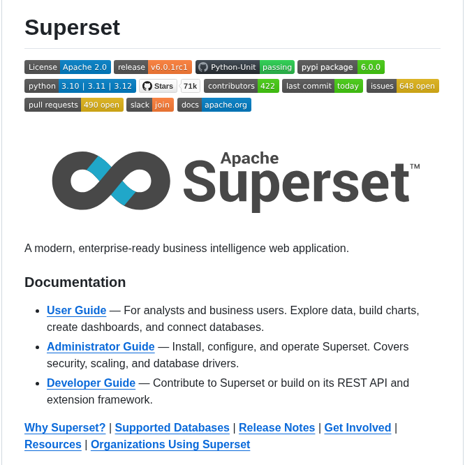 Apache Superset screenshot