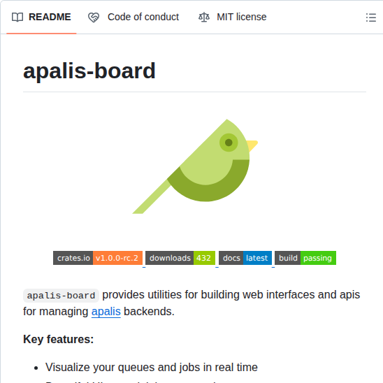 Apalis Dev Apalis Board screenshot
