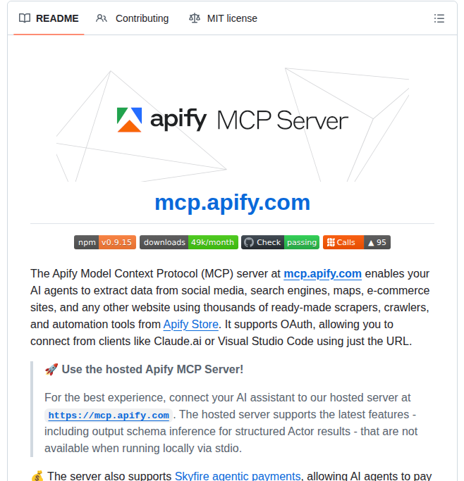 Apify Apify Mcp Server screenshot