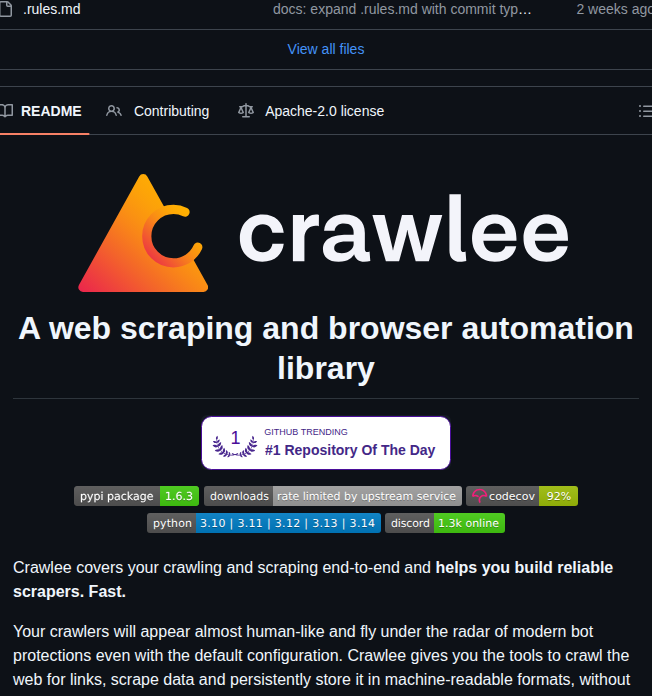 Apify Crawlee Python screenshot