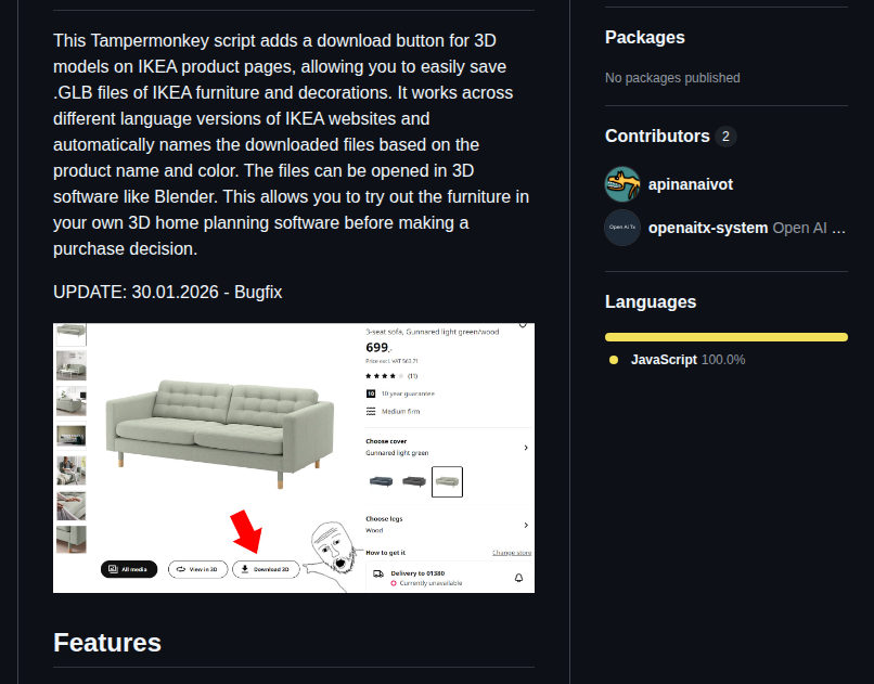 Apinanaivot Ikea 3d Model Download Button screenshot