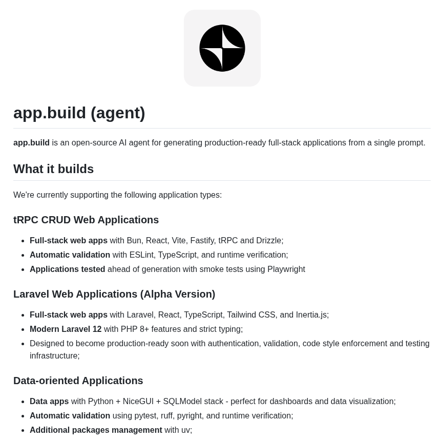 Appdotbuild Agent screenshot