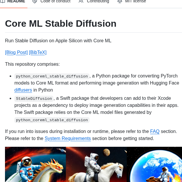Apple Ml Stable Diffusion screenshot