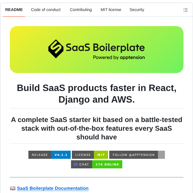 Apptension Saas Boilerplate screenshot