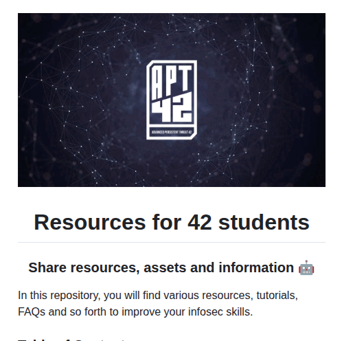 Apt 42 Resources screenshot