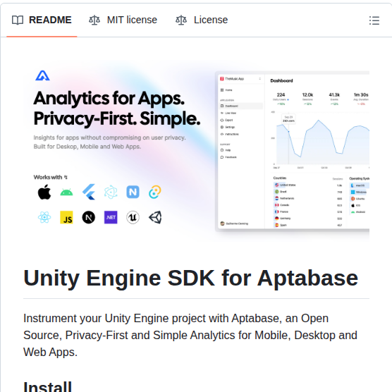 Aptabase Aptabase Unity screenshot