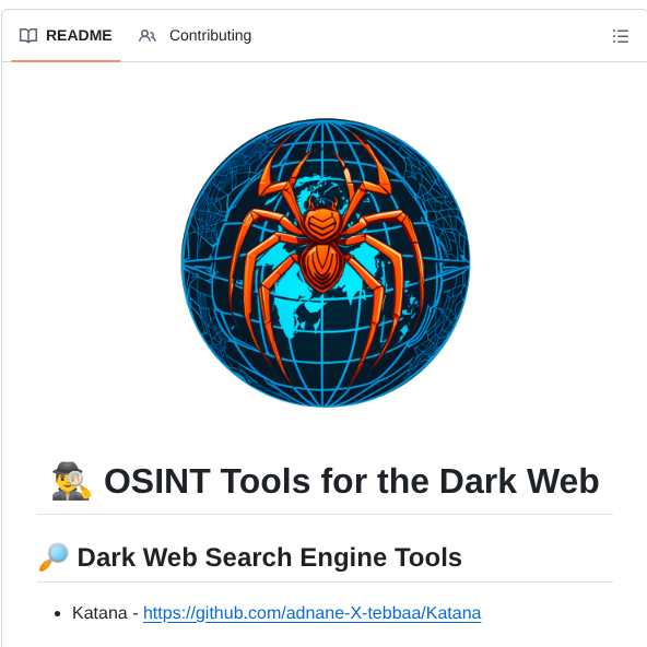 Apurvsinghgautam Dark Web Osint Tools screenshot